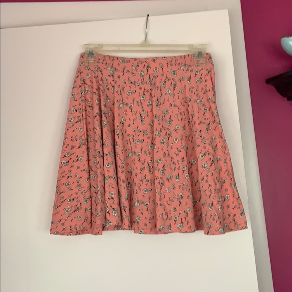 Short pink floral skirt